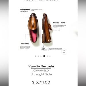 Argento & Bourbon Moccassin in Caramel Brown